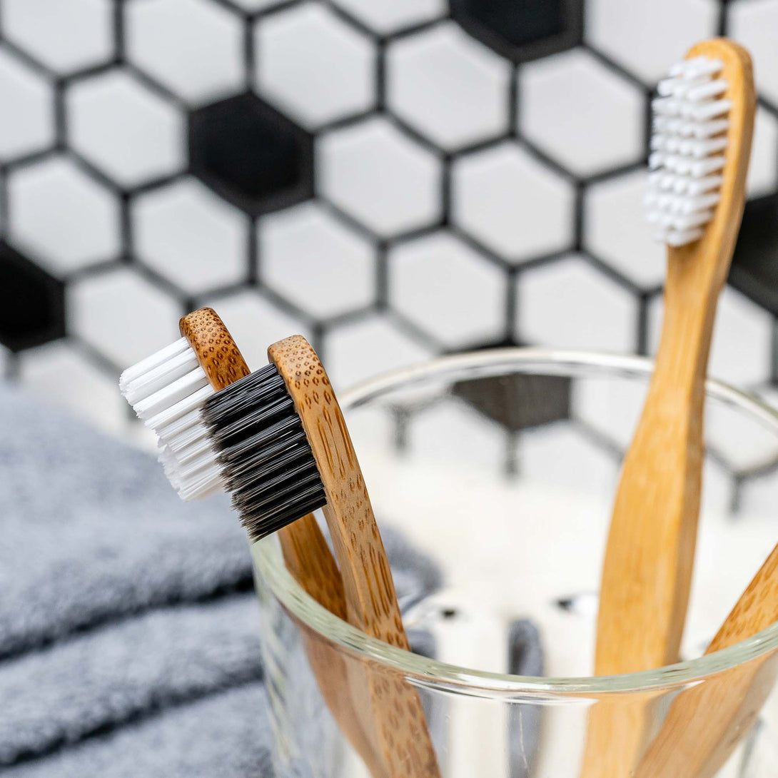 Bamboo Toothbrush Medium Bristles - Biodegradable Toothbrushes - Wooden Toothbrushes - Recyclable Toothbrushes - Bamboo Toothbrush Set-58
